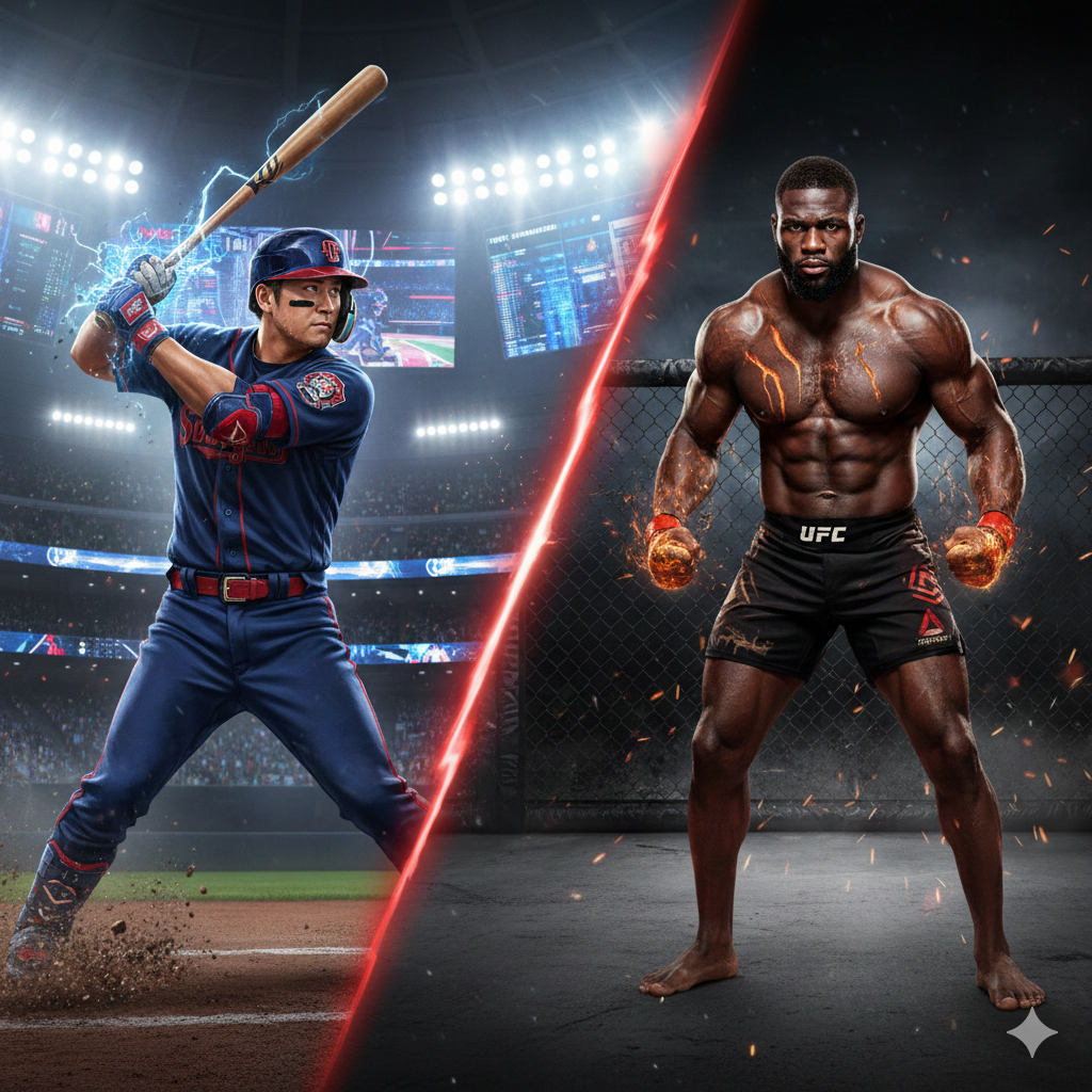 방망이 든 오타니 vs 은가누